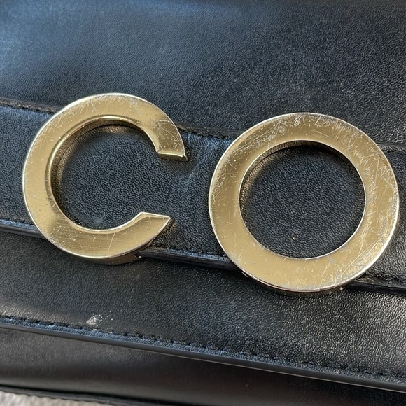 Michael Kors Bellamie Black Leather Cool Embellished Leather Bag Chain Crossbody - Picture 11 of 17